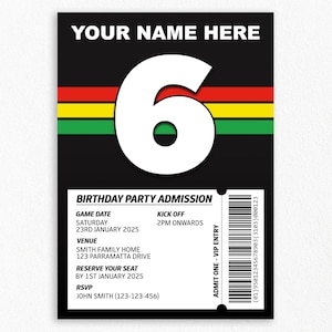 Penrith Panthers Einladung zur Geburtstagsparty NRL, Rugby League Party, digitaler Download, Sport Motto Party einladen