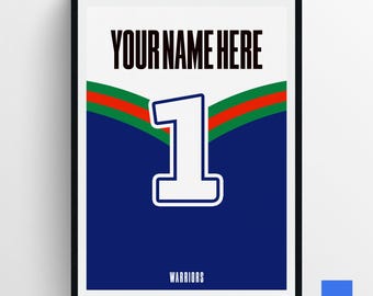 Art personnalisé du maillot des guerriers de la Nouvelle-Zélande : affiche personnalisée de la LNR (imprimable numérique)