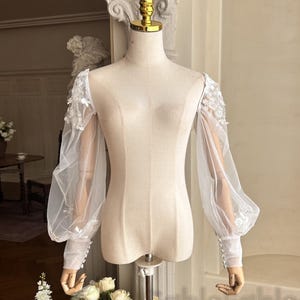 ボヘミアンパフスリーブ、オフショルダーウェディングドレススリーブ、取り外し可能なビショップスリーブ、ブライダルポップスリーブ、取り外し可能なブライダルアクセサリー