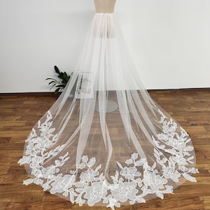 Deluxe ivoren bruiloft overrok, sprookjesbloem appliqués bruidsrok, boho afneembare rok, verwijderbare overlay jurk voor bruiloft trein