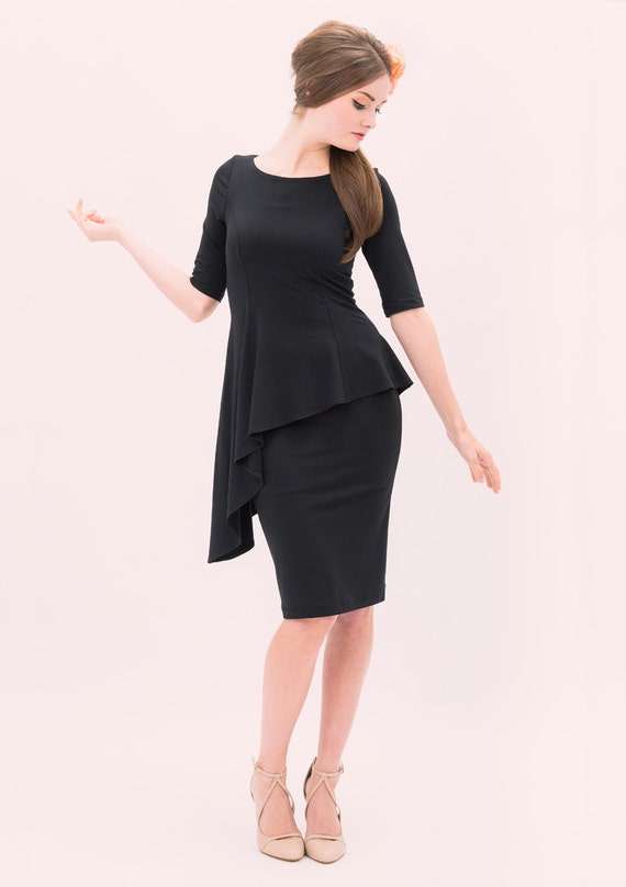 modest black cocktail dress