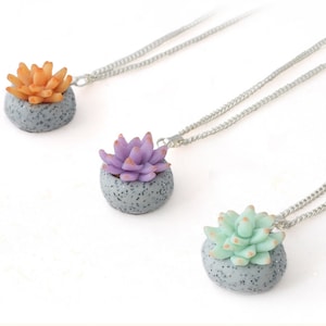 Succulent Pendant Necklace for Women  - Cactus Plant and Terrarium Jewellery