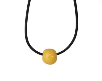 Chunky Bead Necklace for Women in Yellow - Unique Minimalist Statement Jewellery and Mothers Day Gifts Under 20