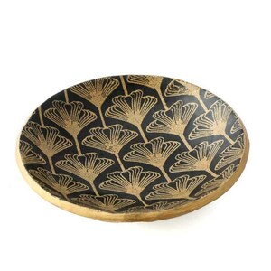 Art Deco Trinket Ring Dish in Black and Gold Home and Bedroom Accessories, House Warming Gifts Under 15 image 3