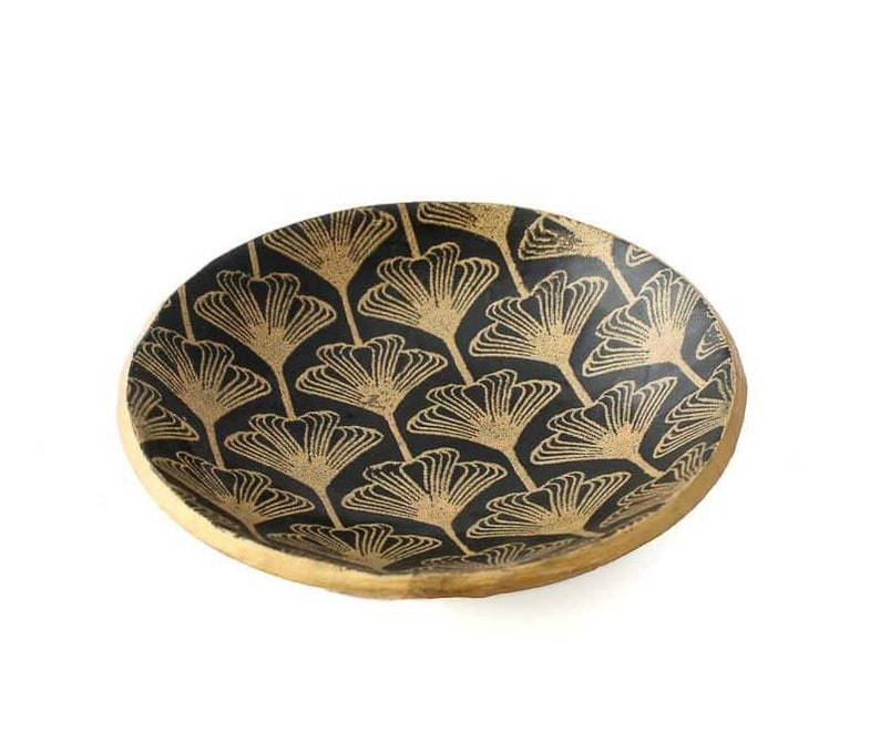 Art Deco Trinket Ring Dish in Black and Gold Home and Bedroom Accessories, House Warming Gifts Under 15 image 3