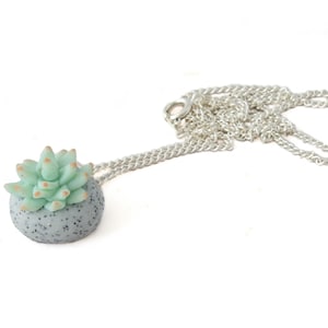 Succulent Pendant Necklace for Women  - Cactus Plant and Terrarium Jewellery