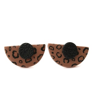 Stud Earrings for Women in Leopard Print Art Deco Geometric Statement Jewellery and Mothers Day Gifts for Her image 3