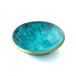 trinket dish for ring holder for jewellery in turquoise blue