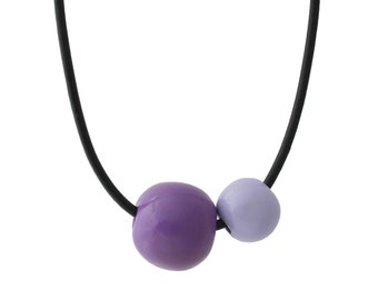 Chunky Bead Necklace for Women in Purple - Unique Minimalist Statement Jewellery and Mothers Day Gifts Under 20