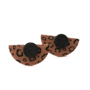 Stud Earrings for Women in Leopard Print Art Deco Geometric Statement Jewellery and Mothers Day Gifts for Her image 1