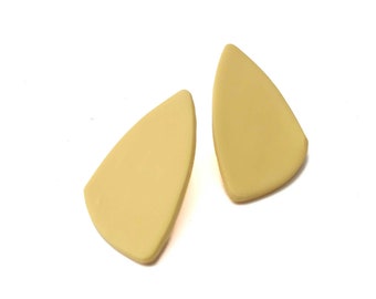 Large Clay Statement Stud Earrings for Women in Yellow - Unique Geometric Jewellery and Mothers Day Gifts for Her