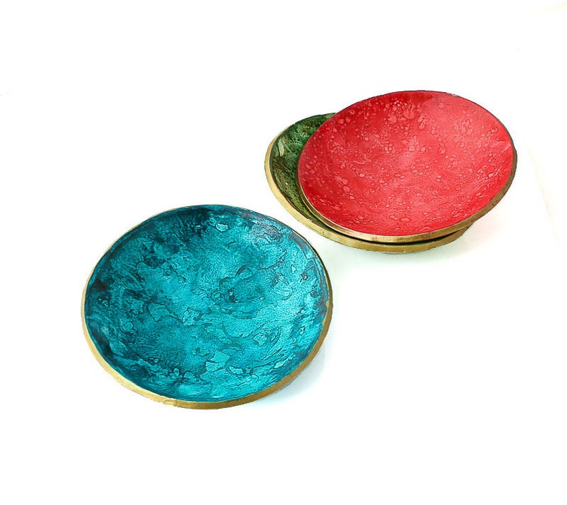 trinket dish for ring holder for jewellery in turquoise blue