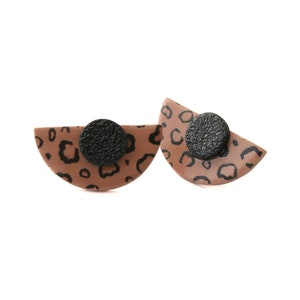 Stud Earrings for Women in Leopard Print Art Deco Geometric Statement Jewellery and Mothers Day Gifts for Her image 5