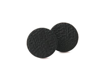 Black Stud Earrings – Minimalist Clay Earrings for Everyday Wear, Handmade Jewellery and Christmas Gifts