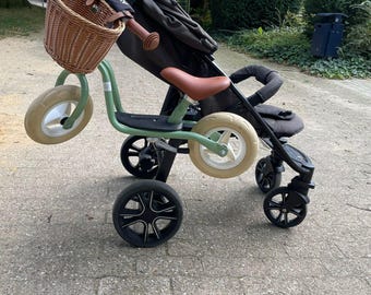 Universeller Laufradhalter 2.0 - Laufradhalter mit großer Aufnahme und Schutzmantel für zb Kinderwagen, Buggys und Bollerwagen