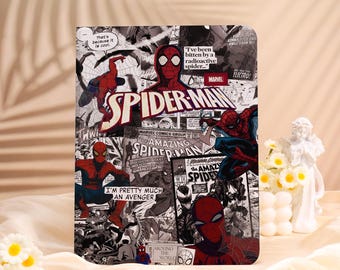 Spider-Man Comic Collage iPad Cover with Pencil Holder,2025 Air 7-11/13,Custom iPad Mini Cover,iPad Pro 2025 iPad A16 11,iPad 9/10 Case,Gift