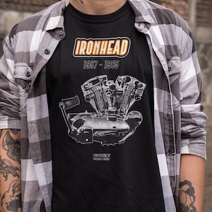 Ironhead Sportster Engine T-Shirt, Biker, Motorcycle rider, gift for dad, gift for boyfriend, Motorrad Geschenk, Geschenk für Mann von Frau