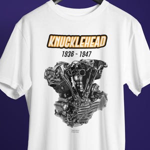 Harley Knucklehead Motor Unisex T-Shirt in different colors; Shovelhead Panhead Motorcycle Custombike Flathead Evo Ironhead
