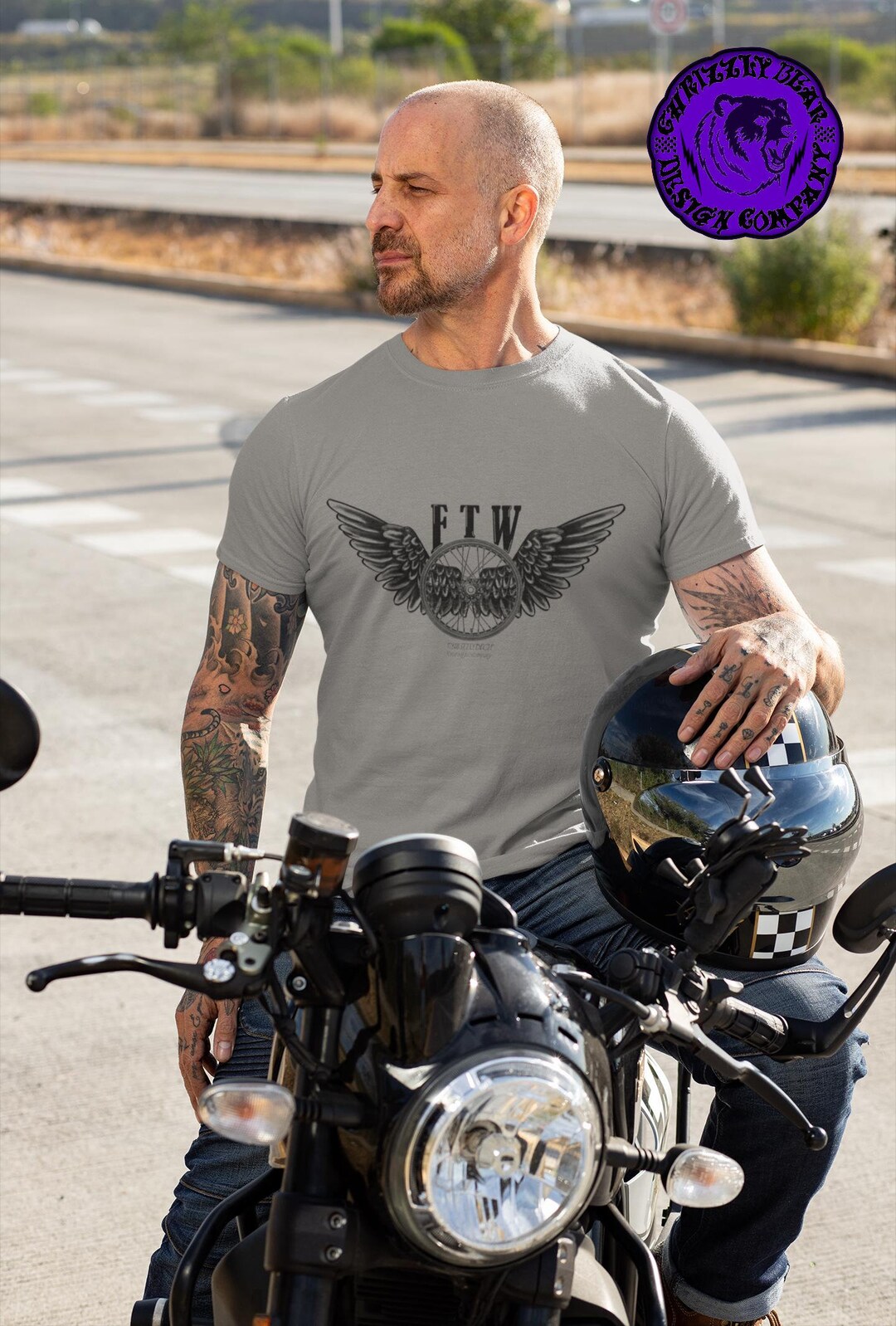 Ftw Side Rocker Flying Motorcycle Wheele FTW 180gsm T-shirt; Green; Blue; Pink; White ...