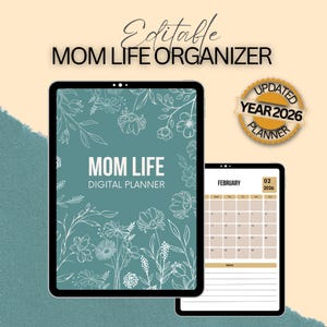 2026 Mom life planner, Busy mom planner, PLR MRR, mom journal, Stay-at-Home Mom, Daily Planner for Moms, Digital Planning, Editable Planner