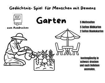Memory game garden, memory training for seniors, dementia game, digital download, memory training 10 minutes activation