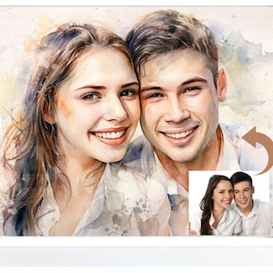 Custom Watercolor Portrait , Portrait From Photo, Personalized  portrait, Valentine ,Anniversary Gifts For Mothers day , Family Gift