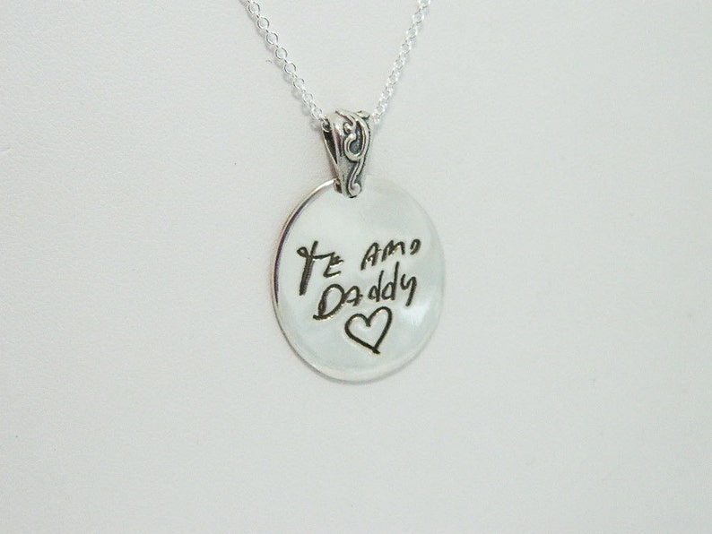 Handwriting Jewelry Te Amo Sterling Silver Etsy