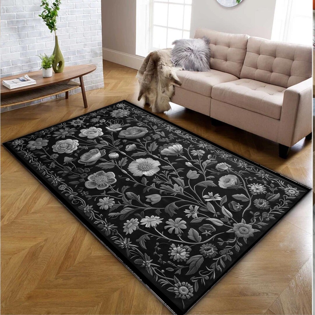 Gothic Area Rug|victorian Rose Runner|medieval Anti-slip Rug|damascus ...