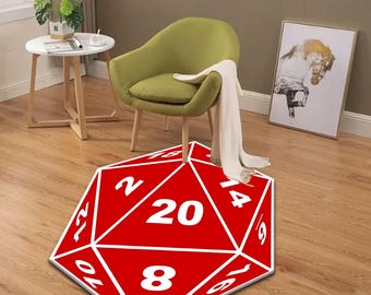 Tapis pour salle de jeux : rouge D20 Dice Design - Doux, antidérapant