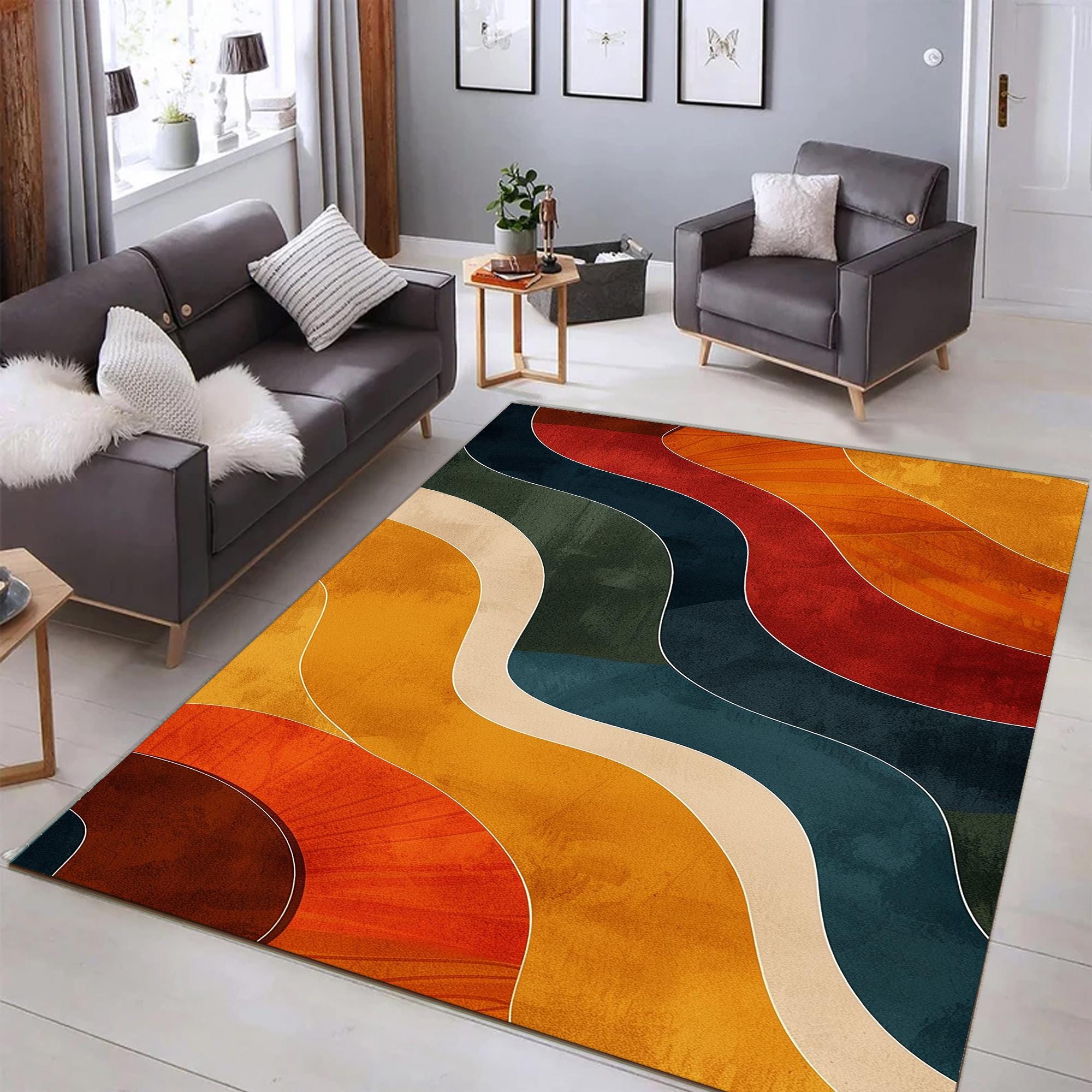 Mid century rug - Etsy 日本
