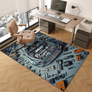 Exploded view of Bentley Carpet, Car Play Mat, Nursery Mat, Road Rug, Baby Room Rug/Non-Slip Base