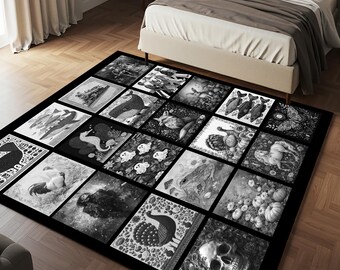 Spooky Halloween Home Decor Rug: Whimsical Goth Autumn Decoration