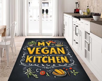 Vegan Kitchen Rug: Non-Slip Washable Runner Carpet