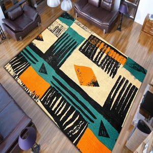 Afrozentrischer Teppich: Safari Ethnic Design, rutschfester Läufer