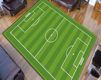 Washable Football Field Area Rug: Sports Fan Gift