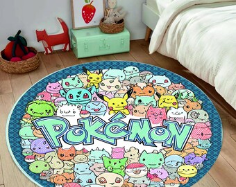 Anime Eevee Rug: Starry Van Gogh Style, Boy Room Decor