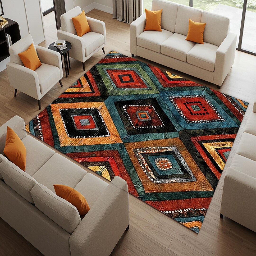 Savannah Area Rug|african Runner|afrocentric Non Slip Carpet|safari ...