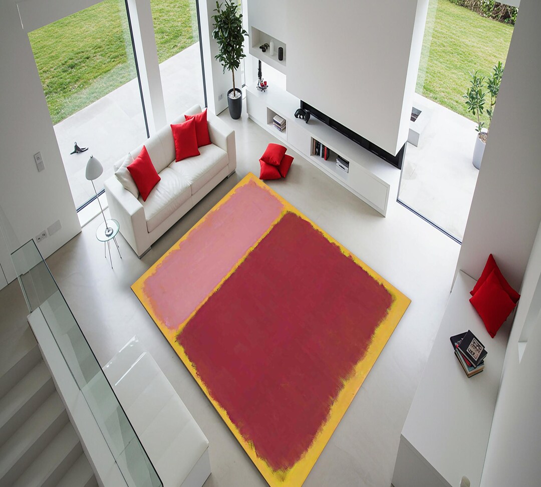 Mark Rothko Rugs Rothko Style Pink Area Rug: Modern Art, Non-slip Polyester - Etsy