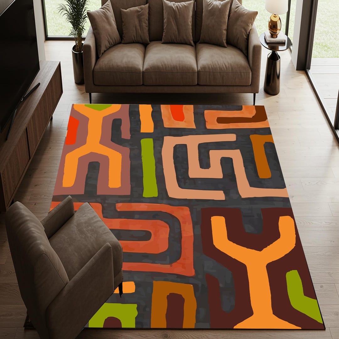 African Game Rugs Savannah Area Rug|african Runner|afrocentric Non Slip Carpet|safari ...