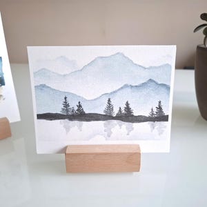 Set aus 3 dekorativen Foto- oder Kartenhaltern aus hellem Holz, handgefertigt in französischer Handwerkskunst