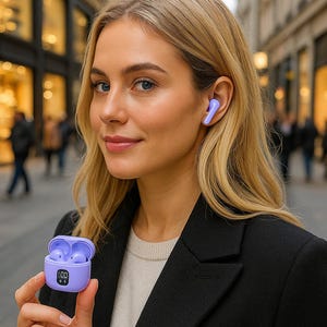 Wireless Bluetooth Earbuds with LED Display Charging Case