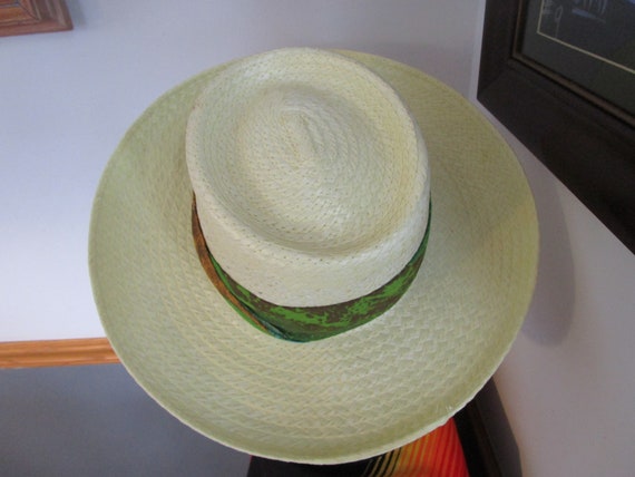 Men's Derby Cap Co  Dri-N-Cool White Hat Straw Lo… - image 9