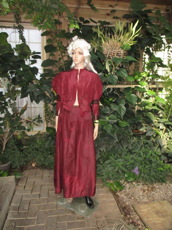 Victorian  Hand-Stitched  Dress with Jacket, Need… - image 1
