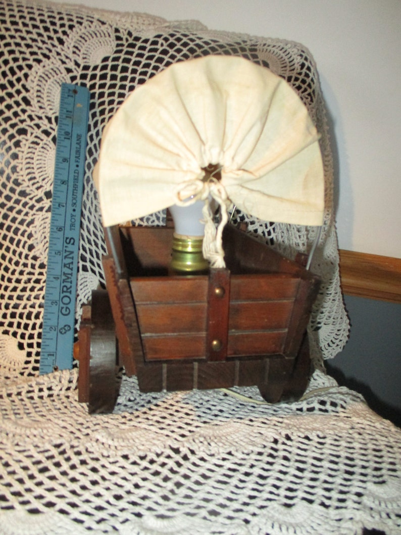Country Western 1970's Covered Wagon Table Lamp Works | Etsy