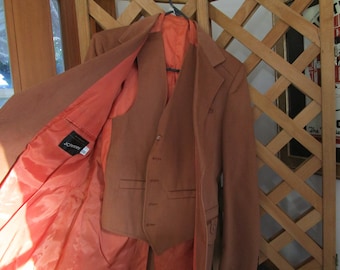 Men's JC Penney's Vintage Rusty Brown Jacket with Matching Vest