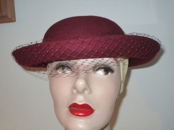 Vintage Wool Women's Fancy Hat Lancaster USA Manr… - image 3