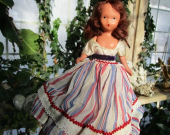 Red  Hair Nancy Ann Storybook Doll ~ Bisque Frozen Legs.