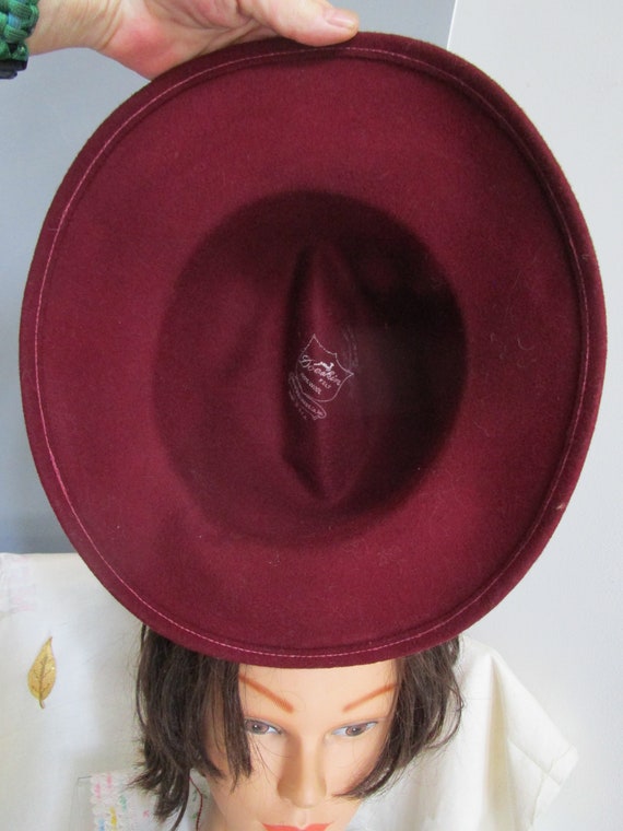Buy Vintage Geo. W. Bollman & Co Fedora Hat Cranberry  display picture 2