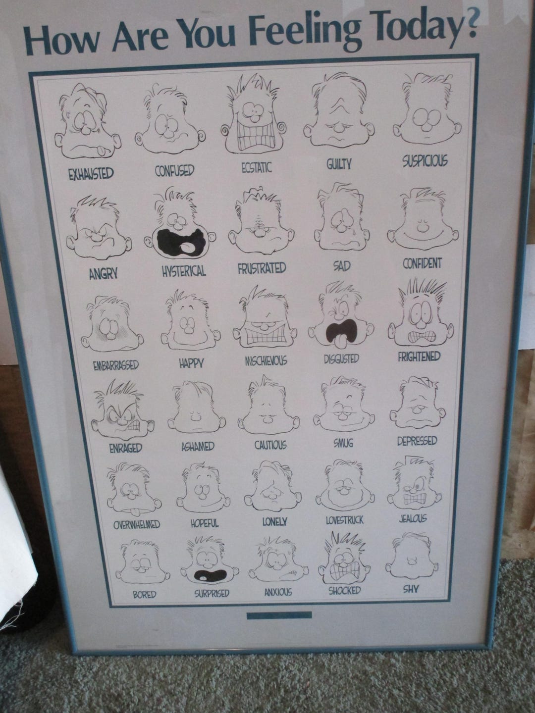 1989 How Are You Feeling Today? Vintage Novelty Art Poster - Etsy