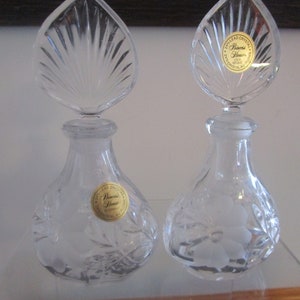 1980's Two Princess House 'Heritage Romance' Lead Crystal Perfume Bottles